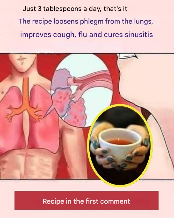 Just 3 tablespoons a day will loosen phlegm from the lungs, relieve coughs, flu and treat sinusitis.